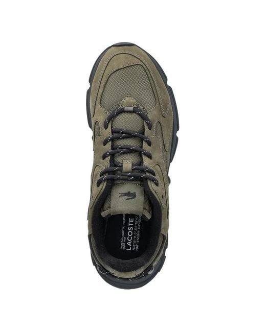 Lacoste Green Panelled Logo-Patch Sneakers for men