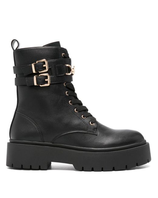 Twin Set Black X Myfo Logo-Plaque Boots