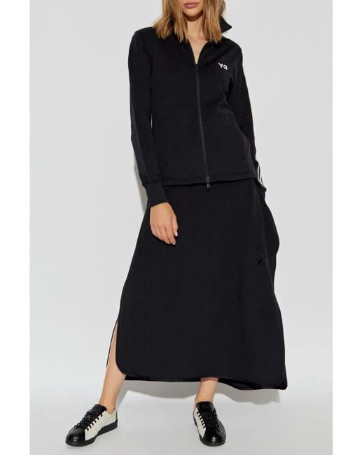 Y-3 Blue Sweatshirt Featuring Front Zip Fastening