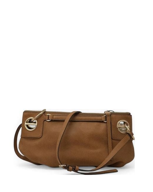 Borbonese Brown Small London Crossover Ring Shoulder Bag