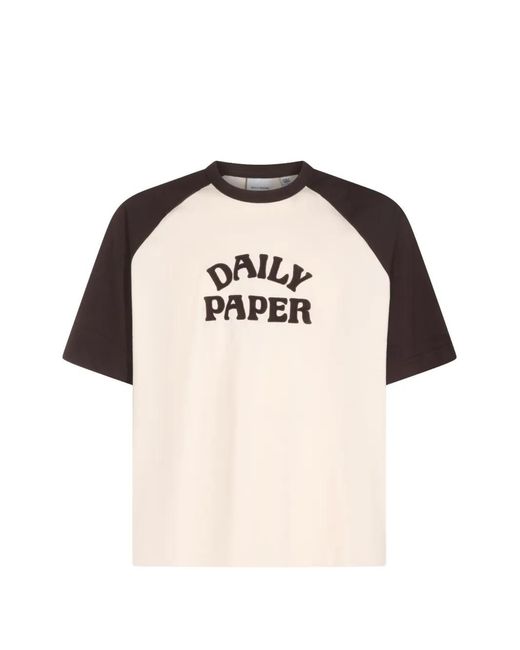 Daily Paper Black Logo-Print Raglan-Sleeve T-Shirt for men