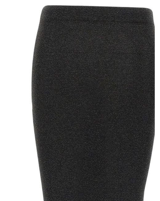 Kangra Black Ribbed-Knit Slim-Fit Midi Skirt