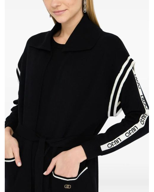 Liu Jo Midi-Jurk Met Logodetail En Ceintuur in het Black
