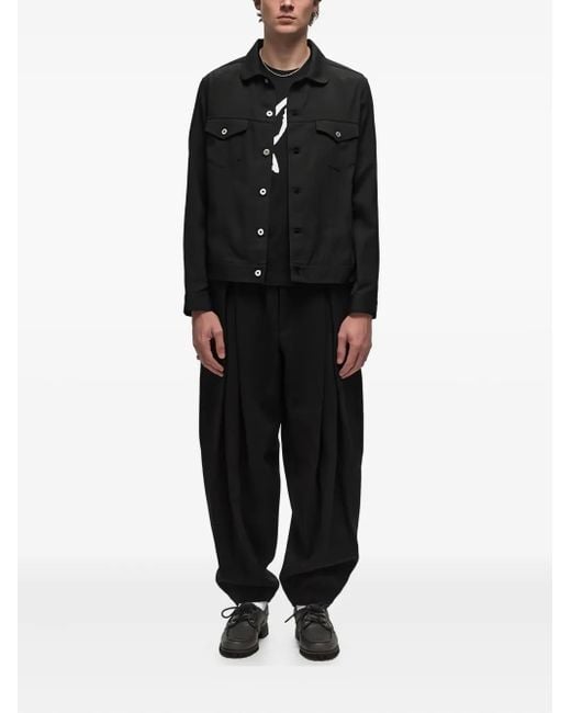 COMME DES GARÇON BLACK Black Button-Fastening Collared Jacket