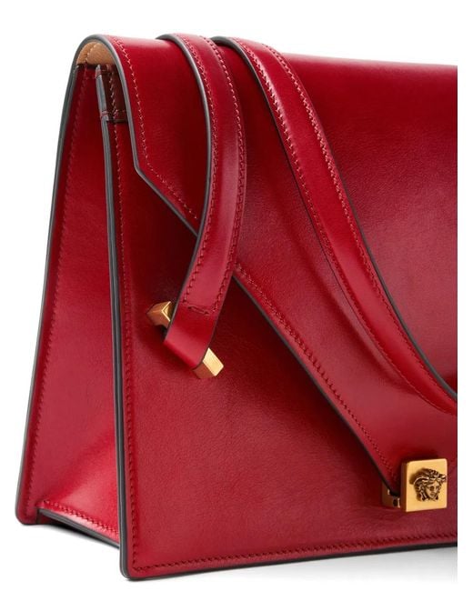 Versace Red Severine Leather Shoulder Bag