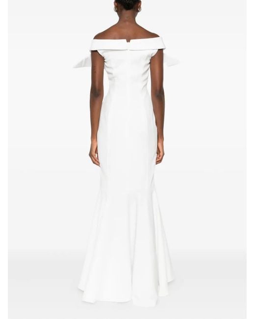 Vestiaire d'un Oiseau Libre Off-Shoulder Jurk in het White