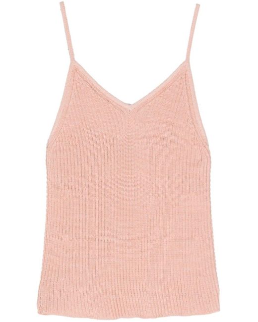 Aeron Pink Birch V-neck Knitted Top