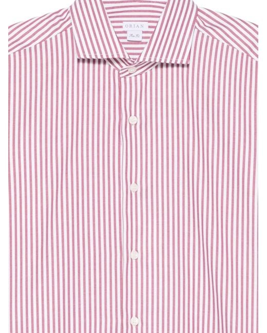 Orian Pink Striped-Pattern Shirt for men