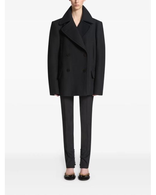 Dries Van Noten Black Double-Breasted Wool-Blend Jacket