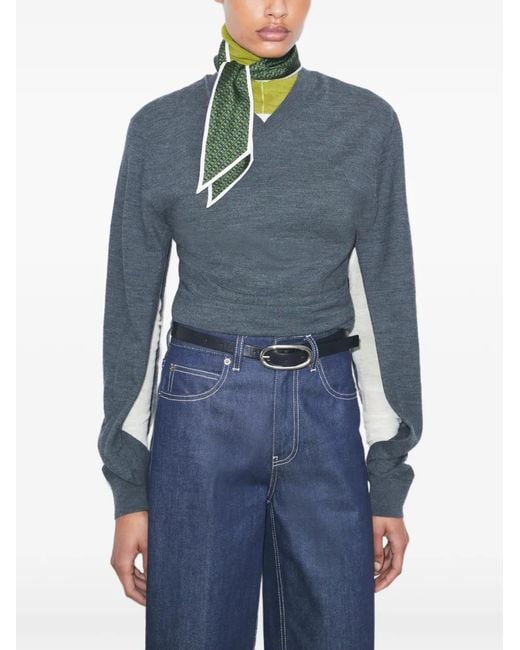 Tory Burch Green T Link Silk Ribbon Tie