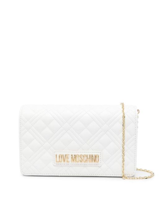 Love Moschino White Gesteppte Handtasche