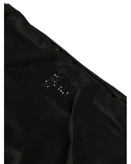 Fisico Black Triangel-Bikini mit strassverzierten Trägern