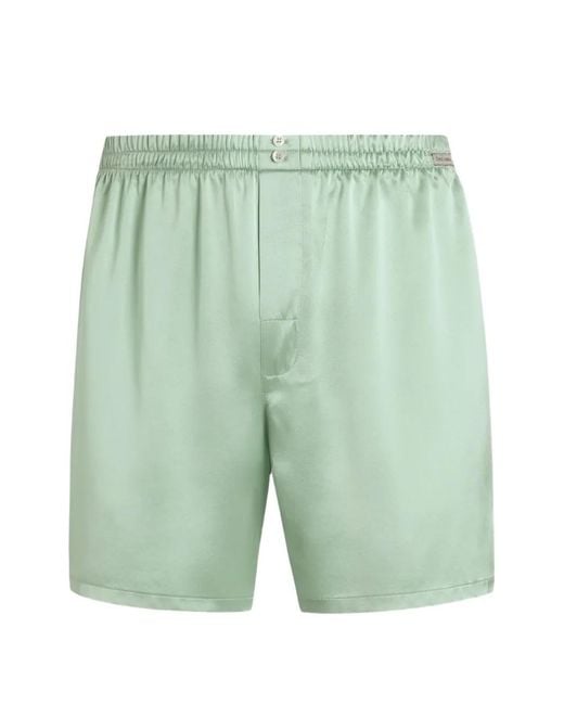 Dolce & Gabbana Green Silk Satin Boxer Shorts for men