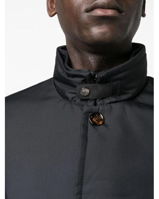 Moorer Blue Long-Sleeve Feather-Down Coat for men