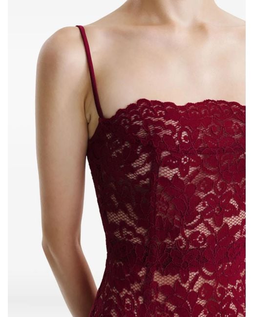 2310 STUDIO Red Maxikleid mit Spitzeneinsätzen