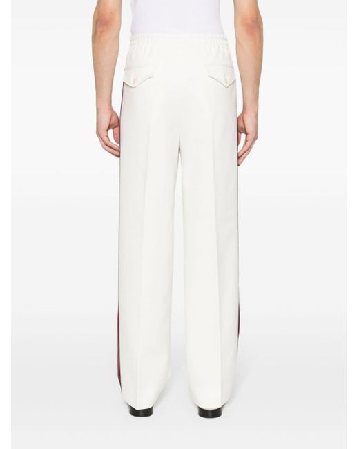 Pantalon à bandes Web Gucci pour homme en coloris White