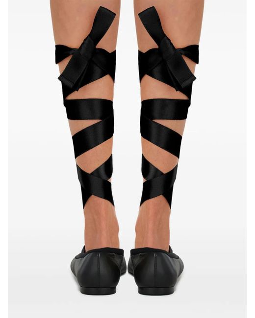 Ferragamo レザー フラットシューズ Black