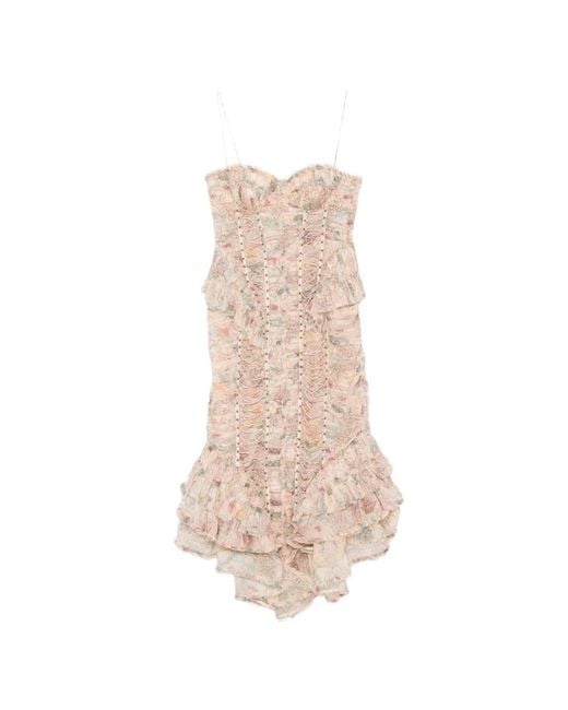 Zimmermann White Rebellion Ruffled Midi Dress