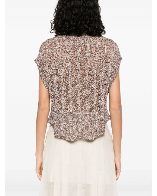 D.exterior Pink Open-knit top