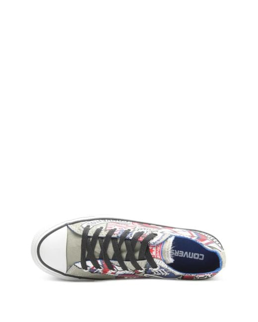 Converse White Chuck Taylor Patchwork-Print Low Sneakers