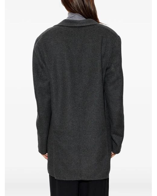 Givenchy Gray Single-Breasted Patch-Pocket Coat