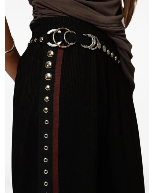 Nafsika Skourti Black Heavy Metal Drawstring Trousers