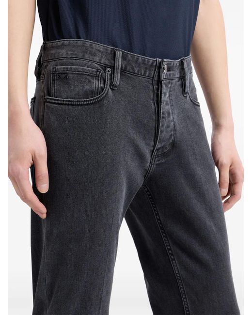 Emporio Armani Gray J75 Slim-Fit Stretch-Denim Jeans for men