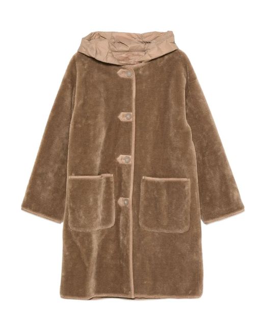 ViCOLO Brown Hooded Patch-Pockets Coat