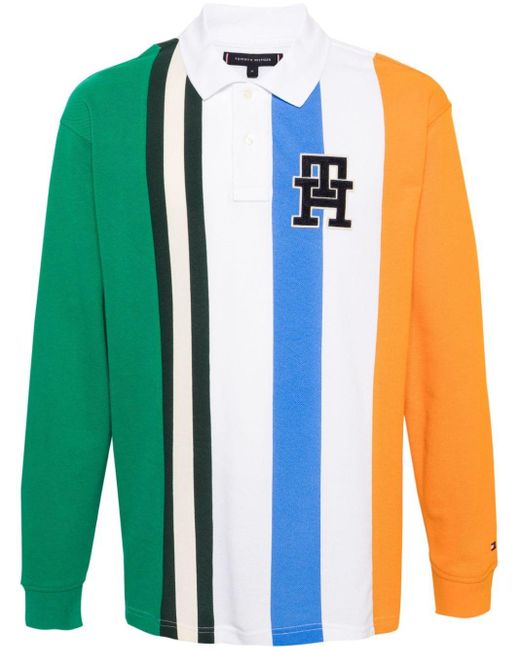 Tommy Hilfiger Blue Striped Piqué Polo Shirt for men