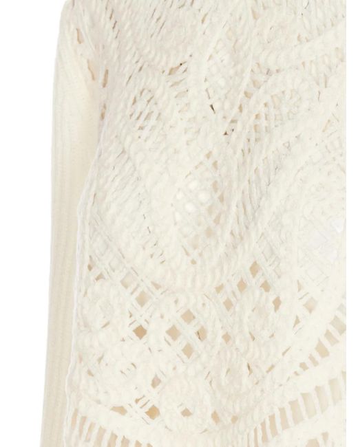 Twinset White Open-Knit Sweater