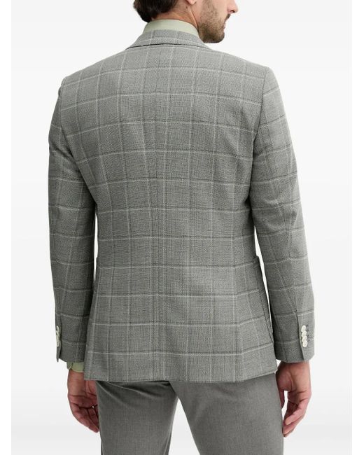 Boss Gray Checked Patch-Pocket Blazer for men