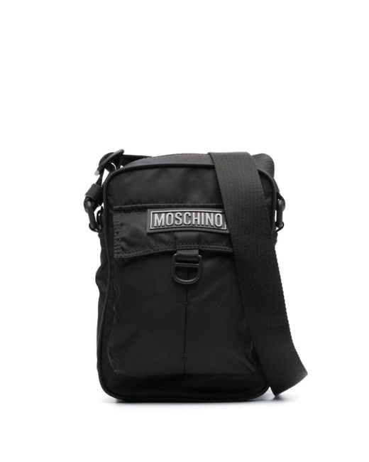 Bolso de hombro con apliques del logo Moschino de hombre de color Black