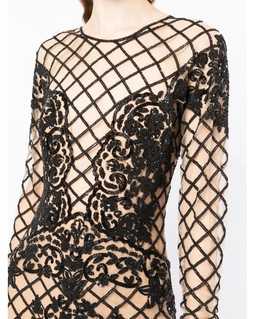 Zuhair Murad Multicolor Bead-Detail Cut-Out Dress