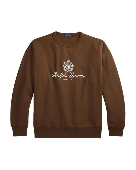 Polo Ralph Lauren Brown Graphic-Print Fleece Sweatshirt for men