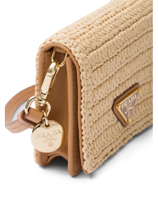 Prada Natural Kartenetui Mit Logo