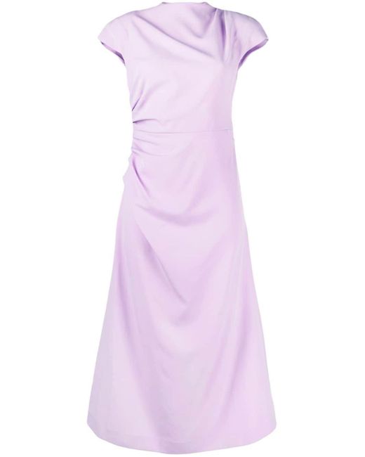 Rachel Gilbert Purple Willa Ruched Midi Dress