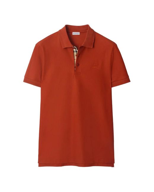 Burberry Red Cotton Polo Shirt for men