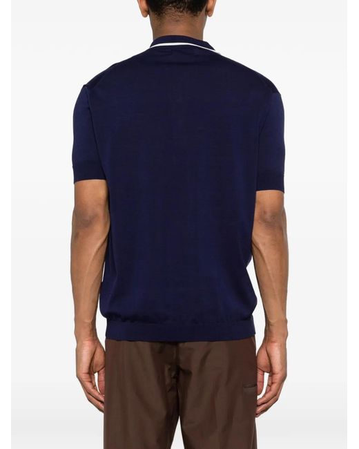 Grayed Blue Short-Sleeve Polo Shirt for men