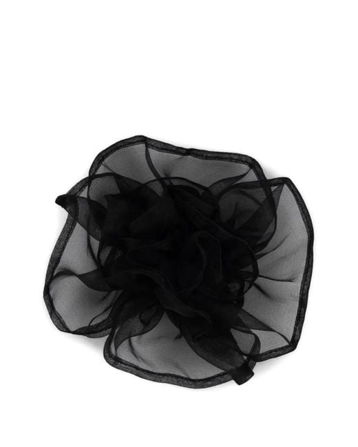 Hai Black Organza Flower Brooch