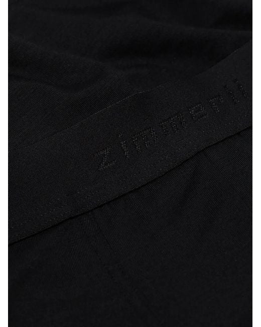 Zimmerli of Switzerland Black Logo-Band Cotton Boxer Shorts for men