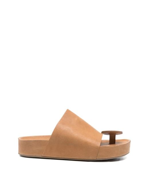 Uma Wang Brown Open-Toe Leather Sandals