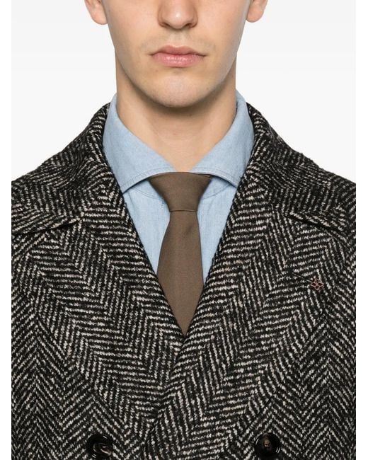 Tagliatore Gray Arden Double-Breasted Coat for men