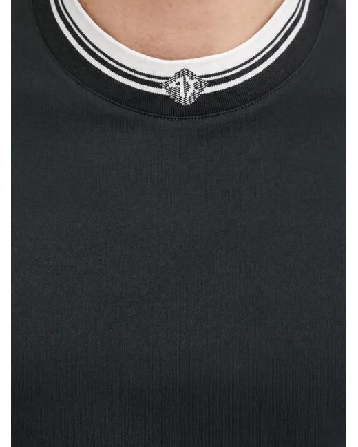 ARMANI EXCHANGE Black Logo-Detail T-Shirt for men