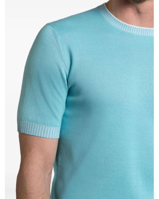 Moorer Blue Jude-Sic Short-Sleeve Sweater for men