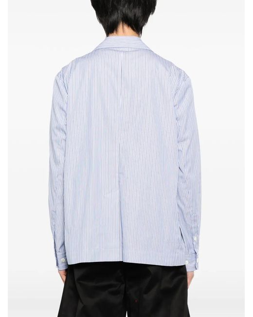 Sacai Purple Striped Poplin Shirt Jacket for men