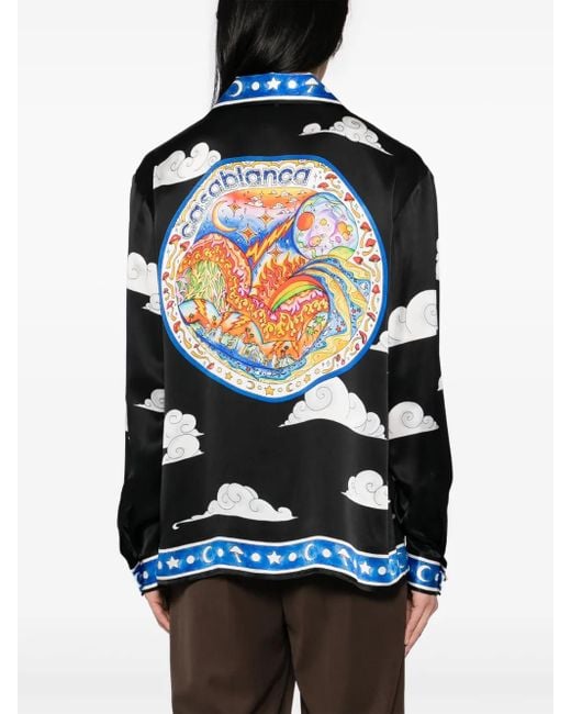 Camicia Con Maniche Lunghe di Casablanca in Black da Uomo