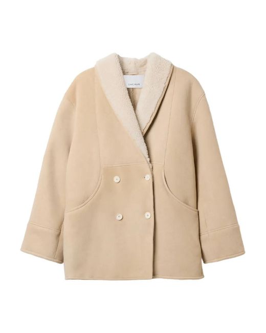 House of Dagmar Women's Natural Shearling Double-Breasted Jacket