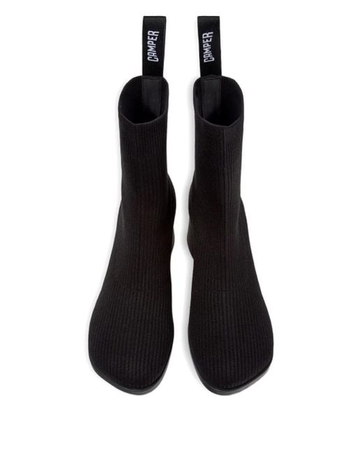 Camper Black 65Mm Kora Knitted Block-Heel Boots