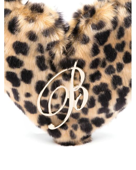 Blumarine Multicolor Mini Faux-Fur Heart Bag
