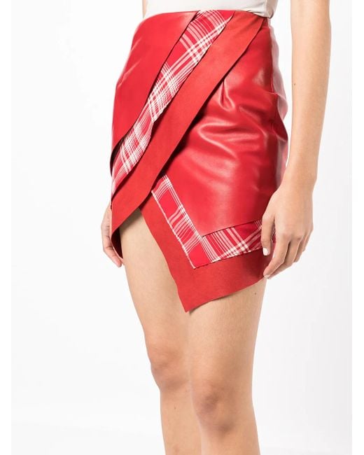 RTA Layered Leather Mini Skirt